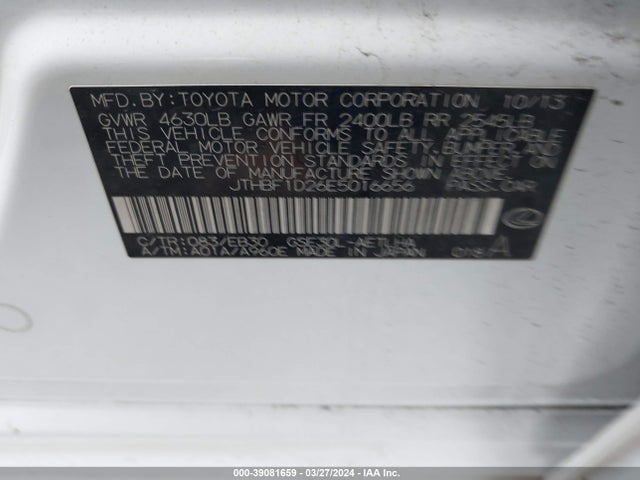 Lexus IS 250 2014 JTHBF1D26E5016656 Image 9