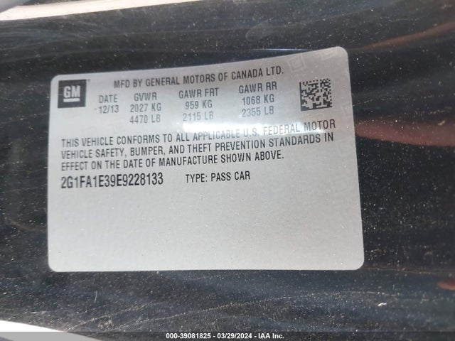 Chevrolet Camaro 2ls 2014 2G1FA1E39E9228133 Image 9