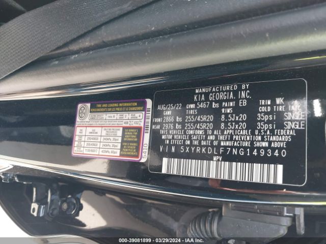 5XYRKDLF7NG149340 KIA Sorento X-line Sx Prestige