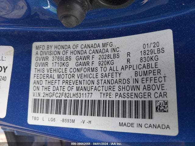 Honda Civic Sport 2020 2HGFC2F82LH531177 Image 9