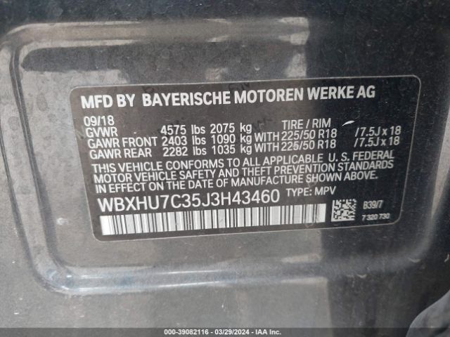 2018 BMW X1 WBXHU7C35J3H43460 Photo 8
