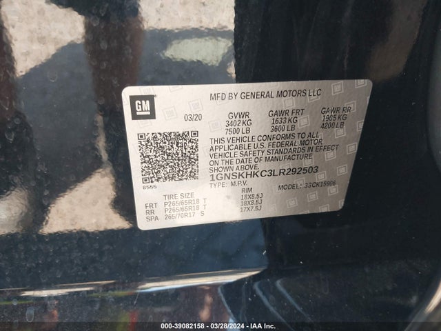 Chevrolet Suburban 4wd Lt 2020 1GNSKHKC3LR292503 Image 9