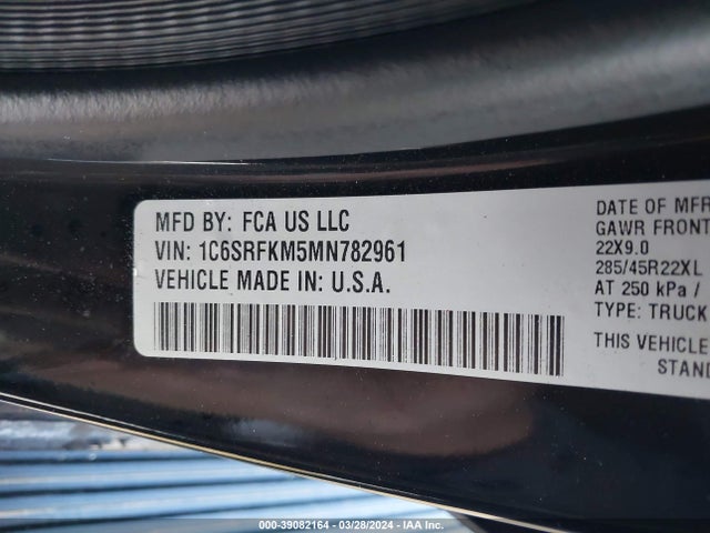 1C6SRFKM5MN782961 RAM 1500 Limited Longhorn  4x4 5'7 Box