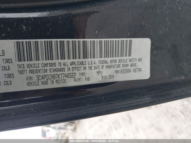 3C4PDCAB7KT746522 Dodge Journey Se Value Package