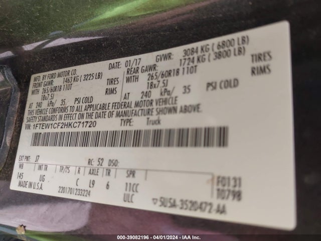 Ford F-150 Xlt 2017 1FTEW1CF2HKC71720 Image 9