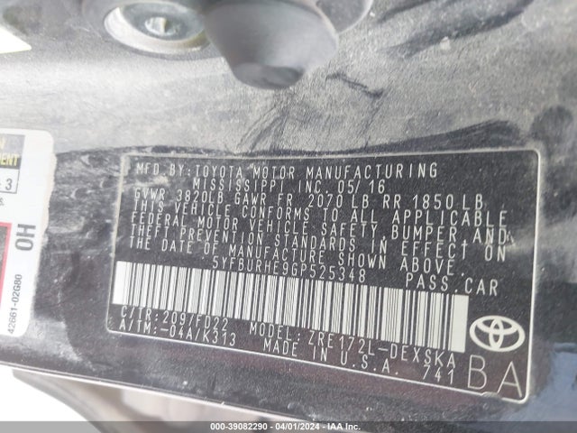 Toyota Corolla S Plus 2016 5YFBURHE9GP525348 Image 9