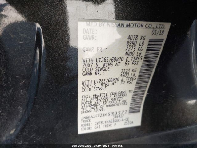 1N6BA1F42JN533572 Nissan Titan Xd Platinum Reserve Diesel