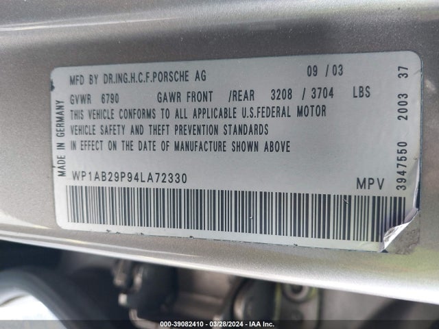 2004 PORSCHE CAYENNE WP1AB29P94LA72330 Photo 8