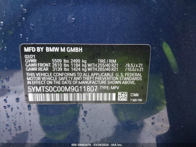 5YMTS0C00M9G11807 BMW X3 M