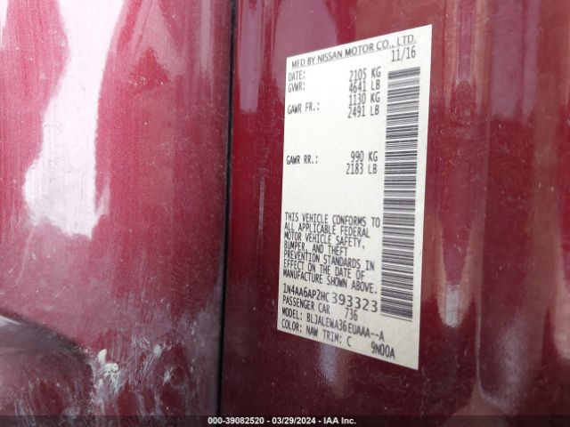 1N4AA6AP2HC393323 Nissan Maxima 3.5 Sl