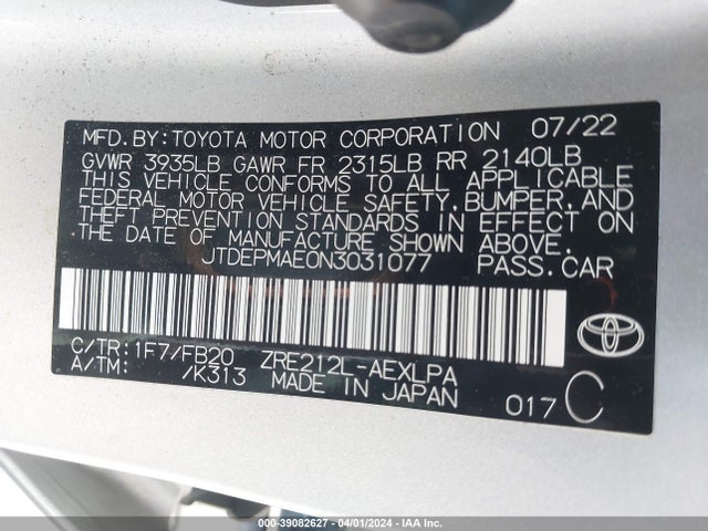 Toyota COROLLA LE 2022 JTDEPMAE0N3031077 Image 9