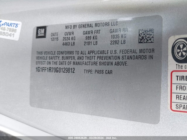 Chevrolet Camaro 1ss 2016 1G1FF1R70G0129812 Image 9