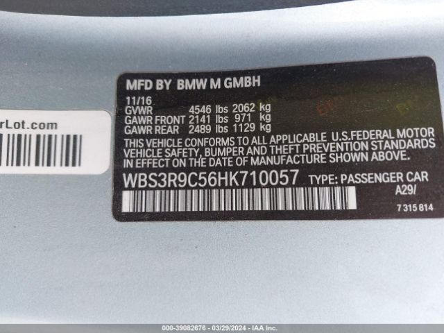 WBS3R9C56HK710057 BMW M4