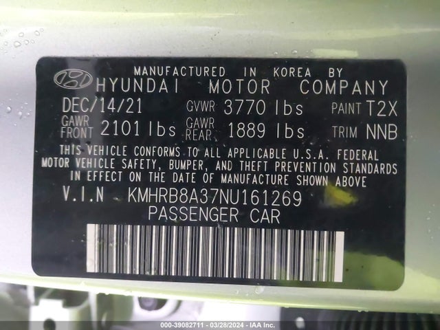 Hyundai Venue Se 2022 KMHRB8A37NU161269 Image 9