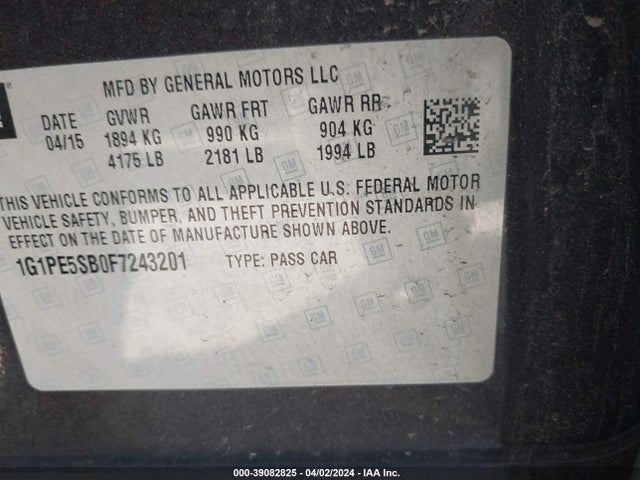 Chevrolet Cruze 2lt Auto 2015 1G1PE5SB0F7243201 Image 9