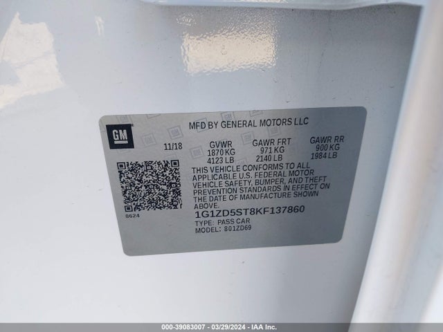 Chevrolet MALIBU LT 2019 1G1ZD5ST8KF137860 Image 9