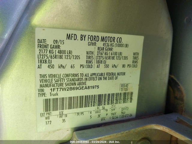 Ford F-250 Xlt 2016 1FT7W2B69GEA81975 Image 9