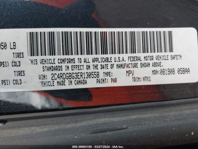 2C4RDGBG3ER130558 Dodge Grand Caravan American Value Pkg