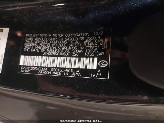 JTHGZ5DC1N5011328 Lexus Rc 350 F Sport