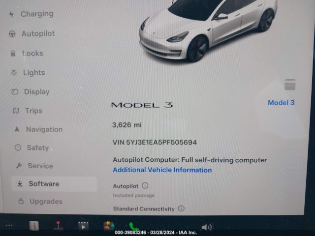 5YJ3E1EA5PF505694 Tesla Model 3 Rear-wheel Drive