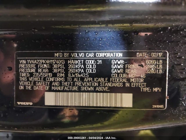 YV4A22PK4H1174013 Volvo Xc90 T6 Momentum