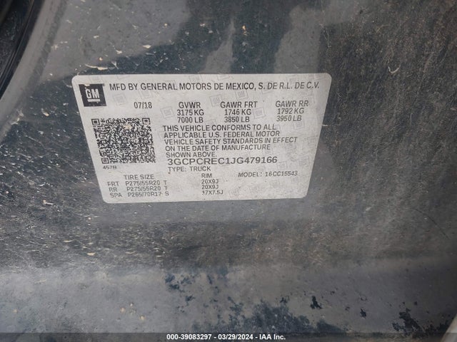 Chevrolet Silverado 1500 1lt 2018 3GCPCREC1JG479166 Image 9