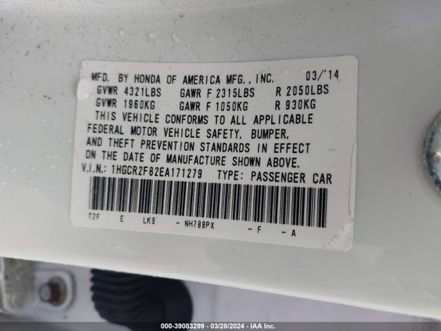 Honda Accord Ex-l 2014 1HGCR2F82EA171279 Image 9