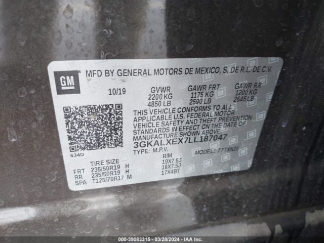 3GKALXEX7LL187047 GMC Terrain Awd Denali