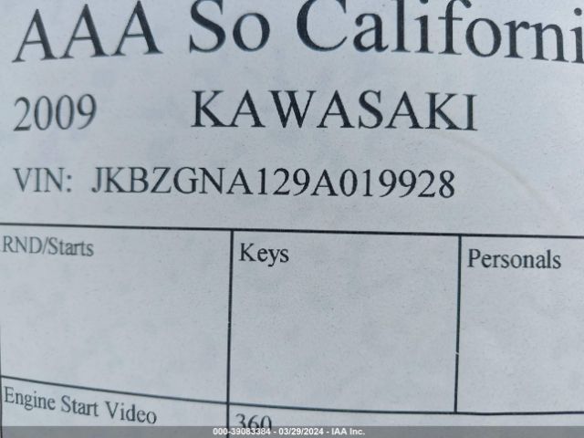 2009 KAWASAKI ZG1400 JKBZGNA129A019928 Photo 9