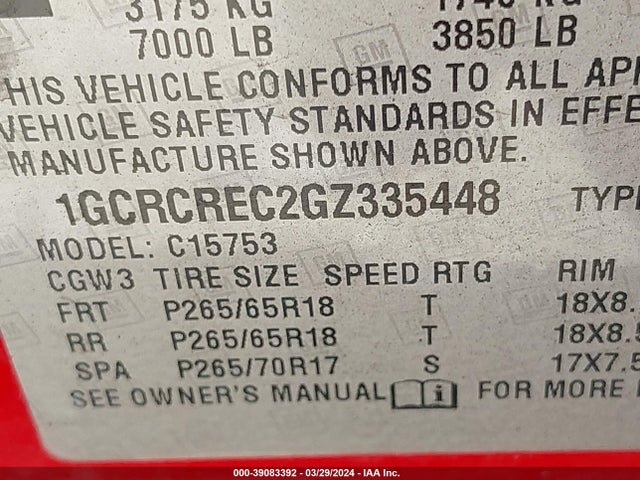 Chevrolet Silverado 1500 1lt 2016 1GCRCREC2GZ335448 Image 9