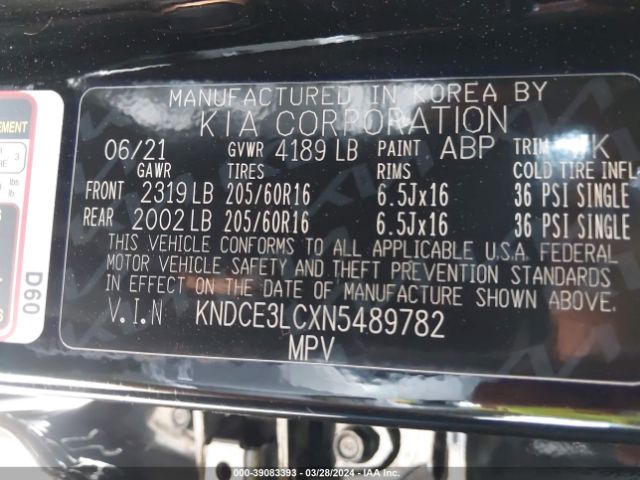 KNDCE3LCXN5489782 KIA Niro Ex Premium