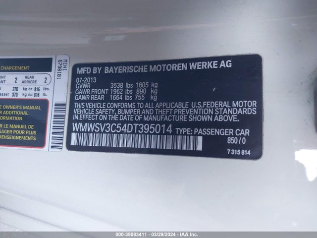 2013 MINI HARDTOP WMWSV3C54DT395014 Photo 8