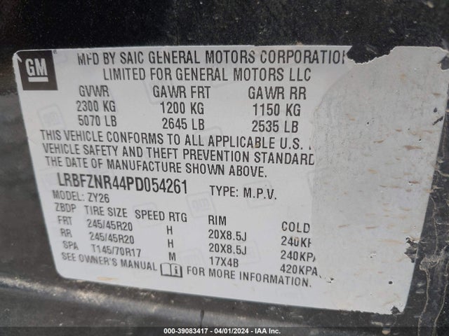 LRBFZNR44PD054261 Buick Envision Essence Fwd