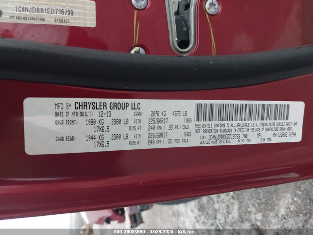 1C4NJDBB1ED716799 Jeep Compass Sport