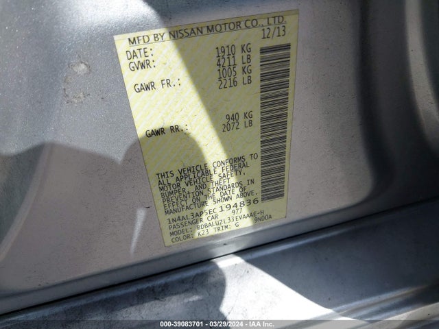 Nissan Altima 2.5 Sv 2014 1N4AL3AP5EC194836 Image 9