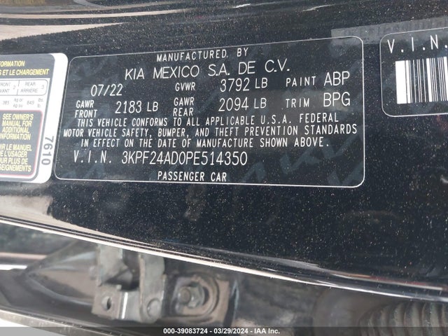 KIA Forte Lxs 2023 3KPF24AD0PE514350 Image 9