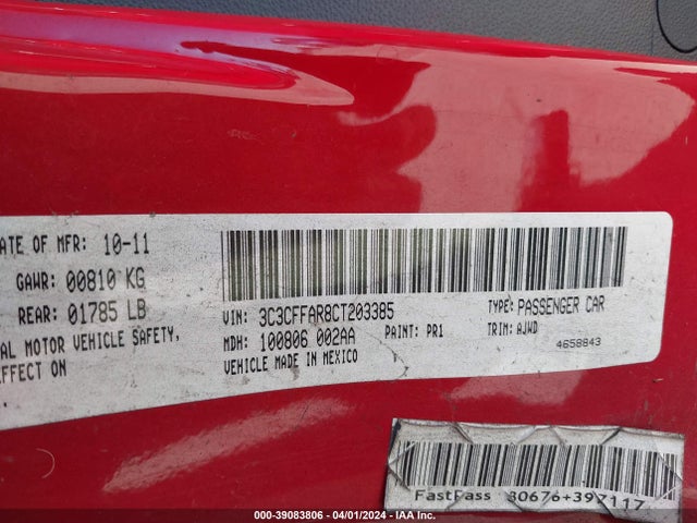 2012 FIAT 500 3C3CFFAR8CT203385 Photo 8