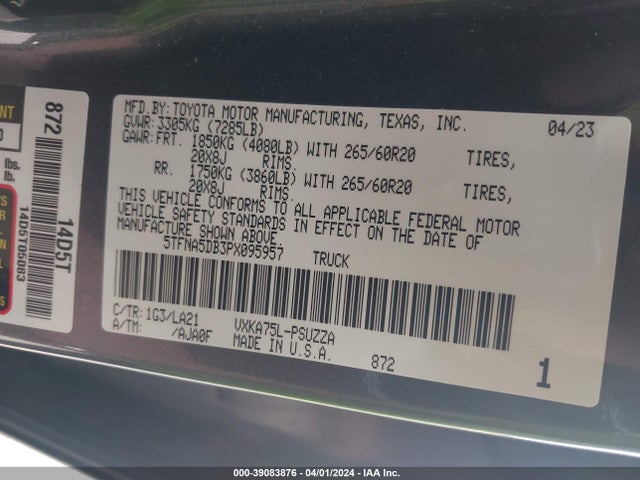 Toyota Tundra Platinum 2023 5TFNA5DB3PX095957 Image 9