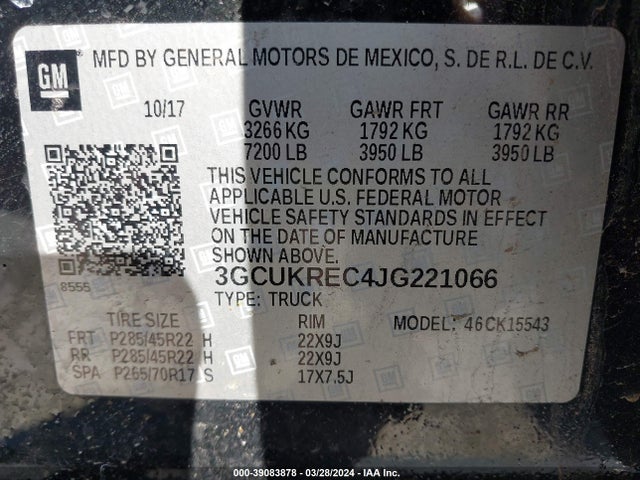 Chevrolet Silverado 1500 1lt 2018 3GCUKREC4JG221066 Image 9