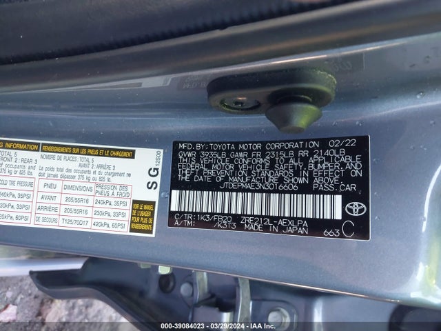 Toyota COROLLA LE 2022 JTDEPMAE3N3016606 Image 9