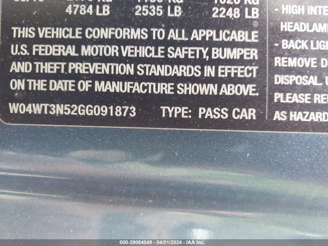 W04WT3N52GG091873 Buick Cascada Premium
