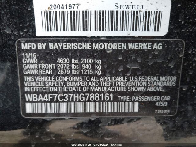 WBA4F7C37HG788161 BMW 430i Gran Coupe
