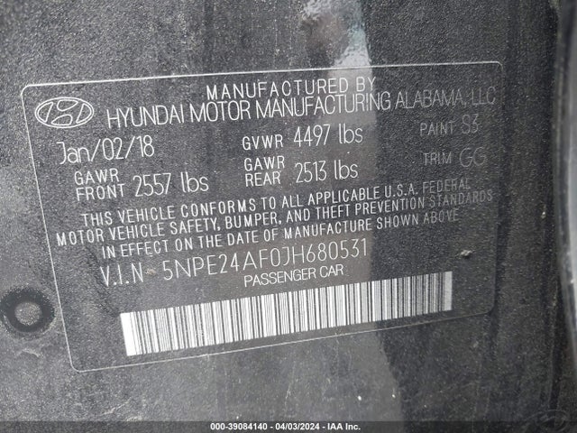 Hyundai SONATA SE 2018 5NPE24AF0JH680531 Image 9