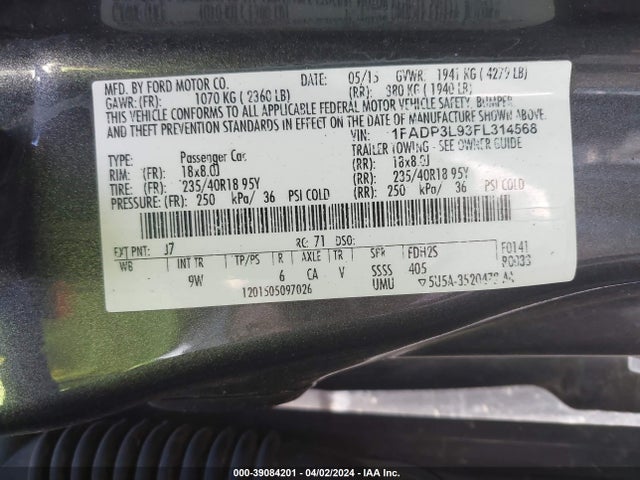 Ford FOCUS ST 2015 1FADP3L93FL314568 Image 9