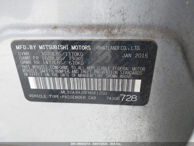 Mitsubishi Mirage De/rf 2015 ML32A3HJ0FH041200 Image 9