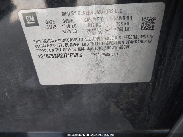 Chevrolet Cruze Ls Auto 2018 1G1BC5SM2J7165286 Image 9