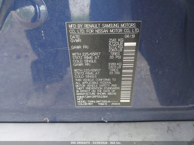 Nissan ROGUE SV 2019 KNMAT2MV2KP552364 Image 9