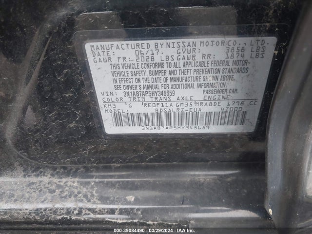 Nissan SENTRA SR 2017 3N1AB7AP5HY345659 Image 9