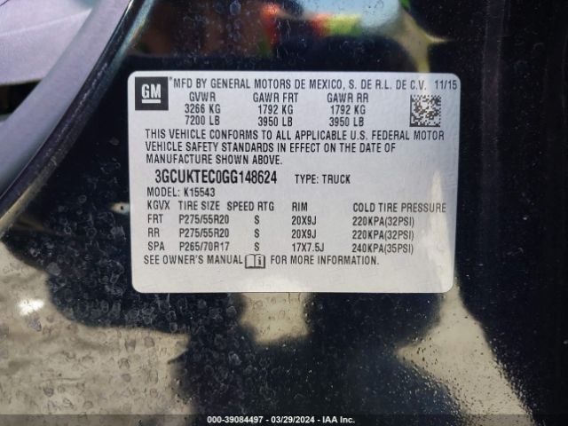 3GCUKTEC0GG148624 Chevrolet Silverado 1500 High Country