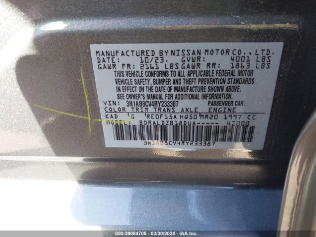 3N1AB8CV4RY233387 Nissan Sentra Sv Xtronic Cvt